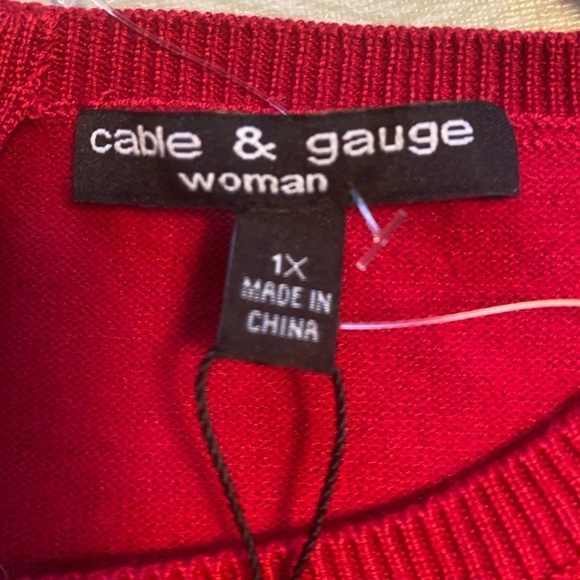 Cable and Gauge Red Sweater 1X NWT - Picture 8 of 9